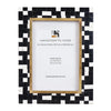 4x6 Picture Frame B&W Handcrafted Resin Inlay | Halo Mosaic - Black-White / 4x6
