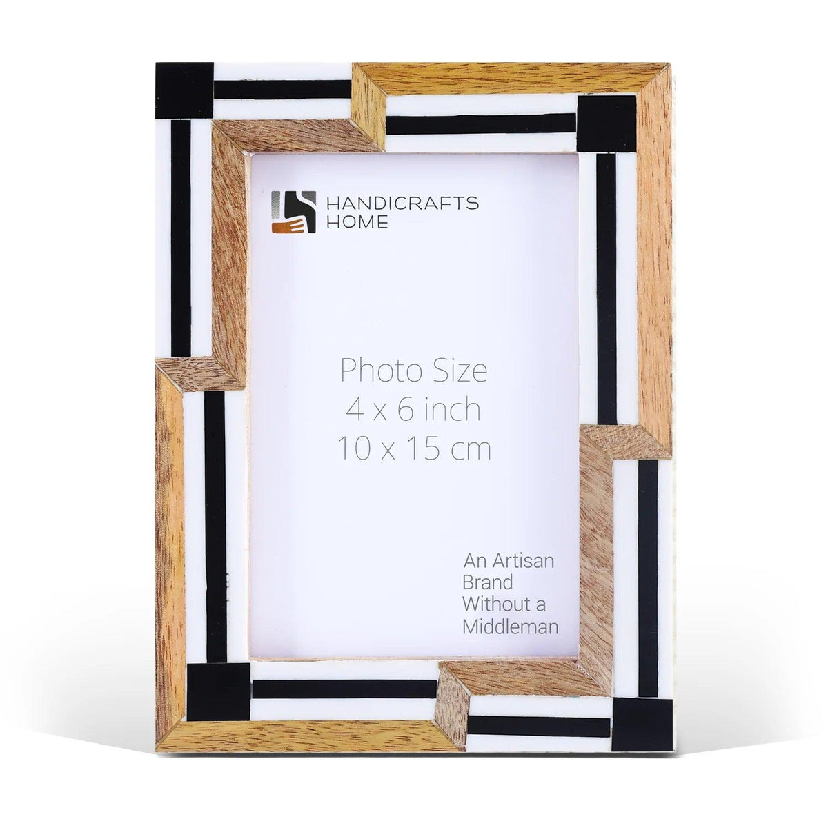 Picture Frames Silhouette Sequenced Collection Resin Inlay Wood Brown White 4x6 5x7