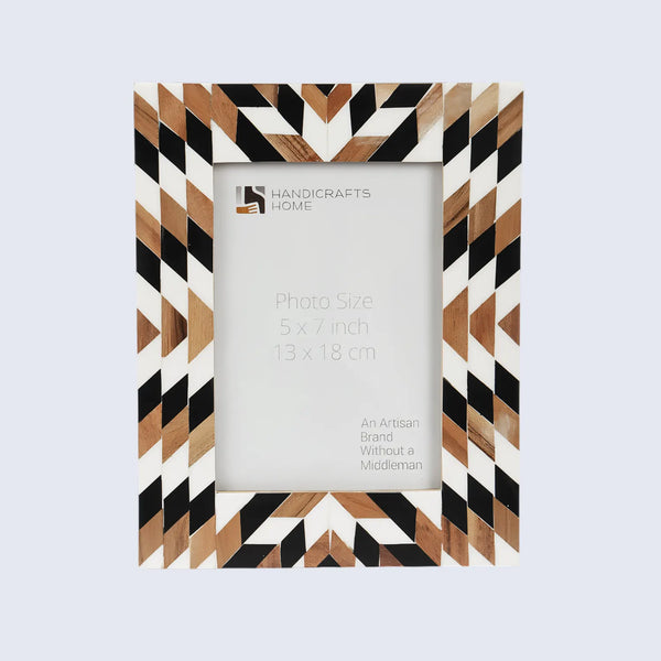 Herringbone Pattern Wood & Resin Inlay Picture Frame - 4x6 & 5x7