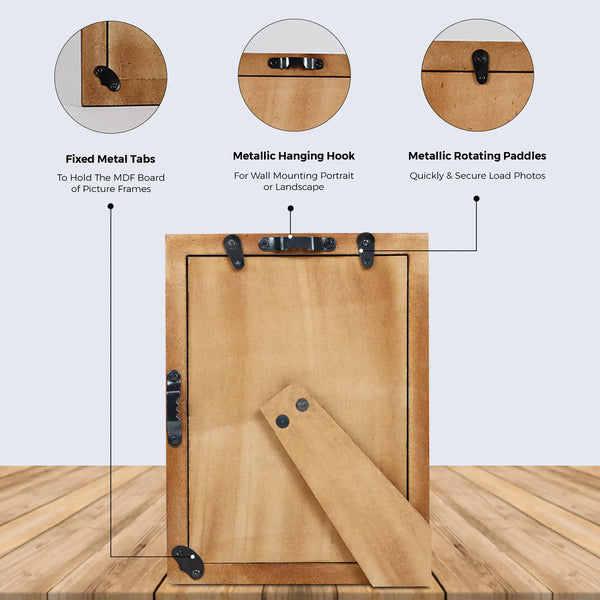 Picture Frames Essence Pattern Horn Inlay Collection in 3 Sizes, Black