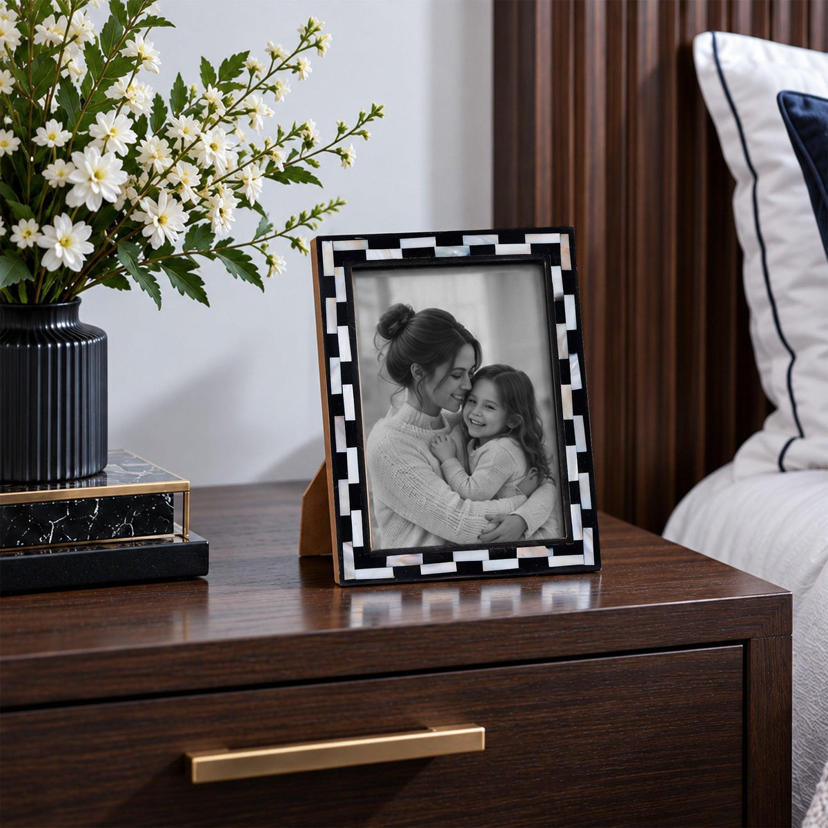 Picture Frames Pearlescent Tiptoe Collection Mother of Pearl & Resin Inlay, 3 Sizes