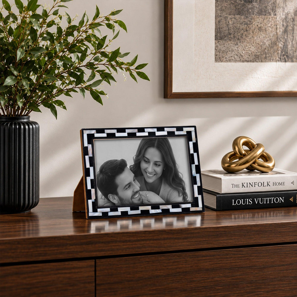 Picture Frames Pearlescent Tiptoe Collection Mother of Pearl & Resin Inlay, 3 Sizes