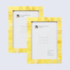 Picture Frames Classic Pattern Bone Inlay Collection in 3 Sizes, Pack of 2 - Yellow