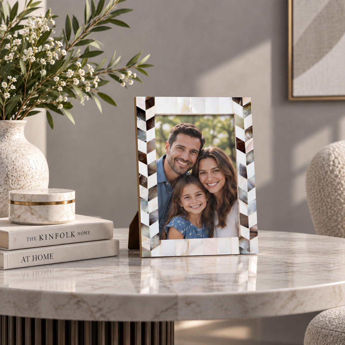 Mother of Pearl Picture Frame | Pearlescent Barley | 4x6 5x7 8x10