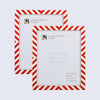 Candy Cane Strawberry Resin Inlay Picture Frame, Red - White, 3 Sizes (Set of 2) - Red-White / 4x6