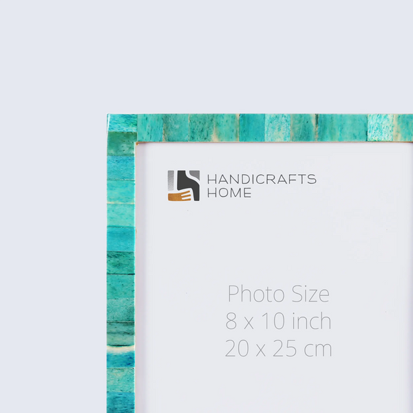 Picture Frames Classic Pattern Bone Inlay Collection in 3 Sizes, Pack of 2 - Green