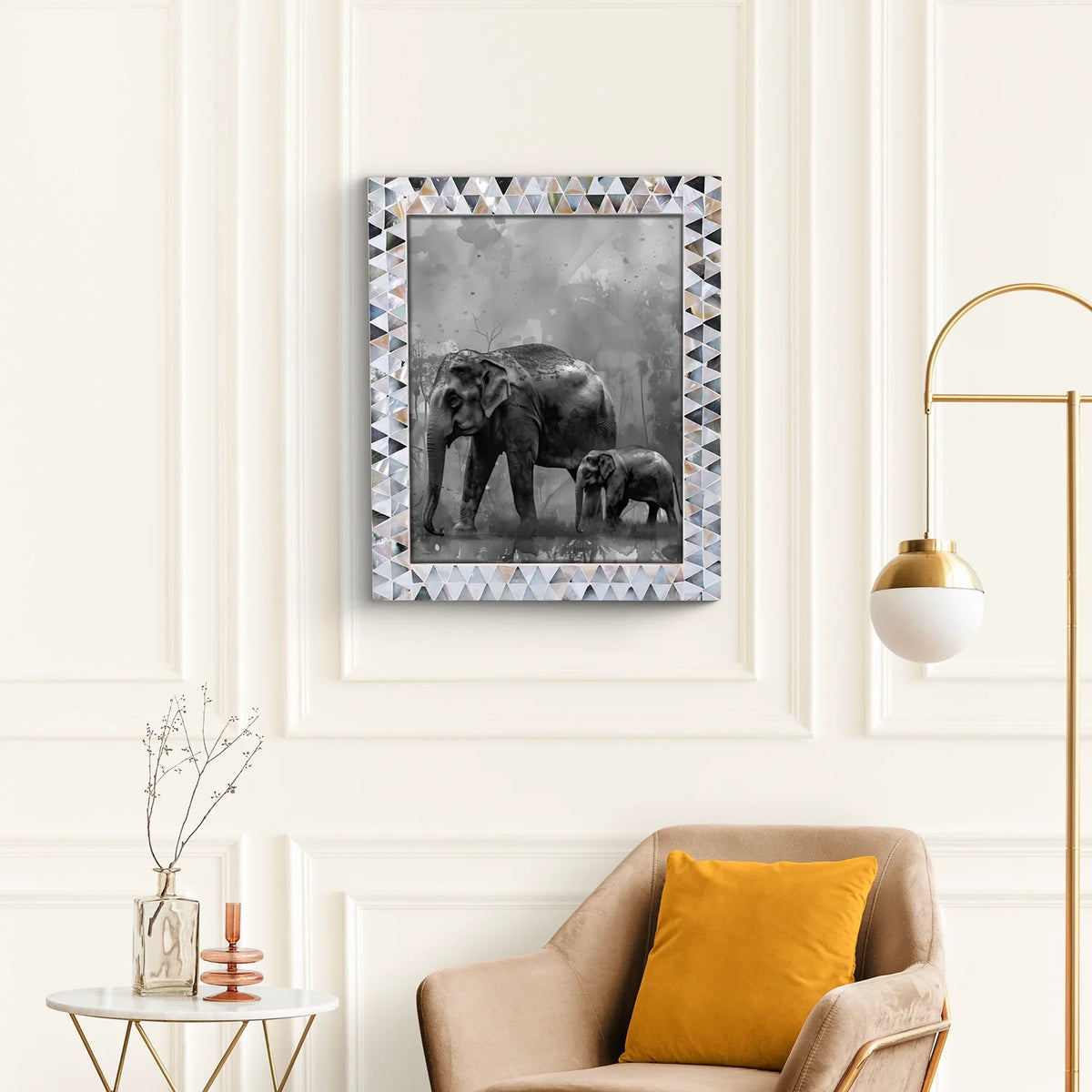Picture Frames Pearlescent Abyss Collection Mother of Pearl White 3 Sizes