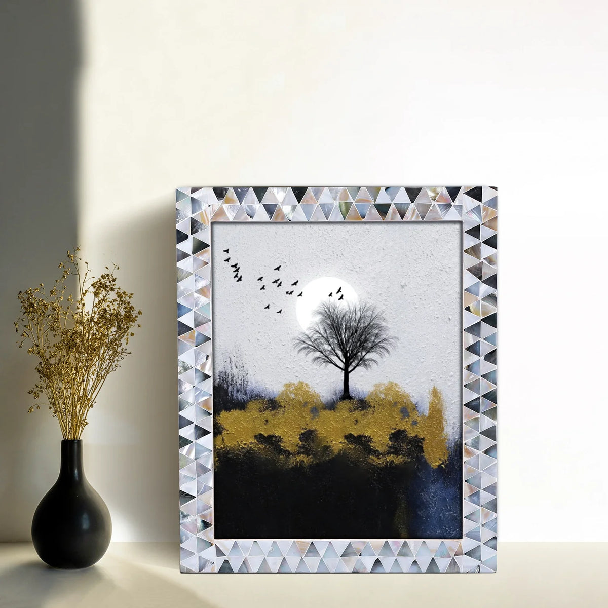 Picture Frames Pearlescent Abyss Collection Mother of Pearl White 3 Sizes