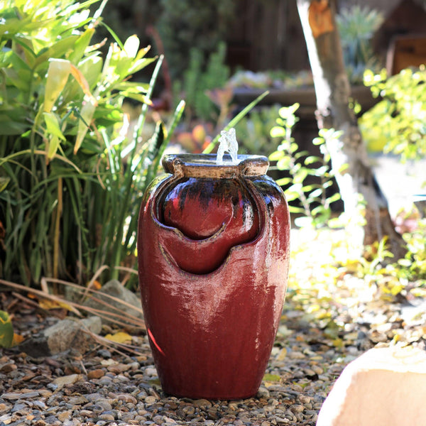 Tea Garden Fountain (Copper on Ox Red) By Plantatorem