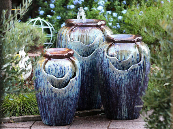Tea Garden Fountain (Red Copper on Violet) By Plantatorem