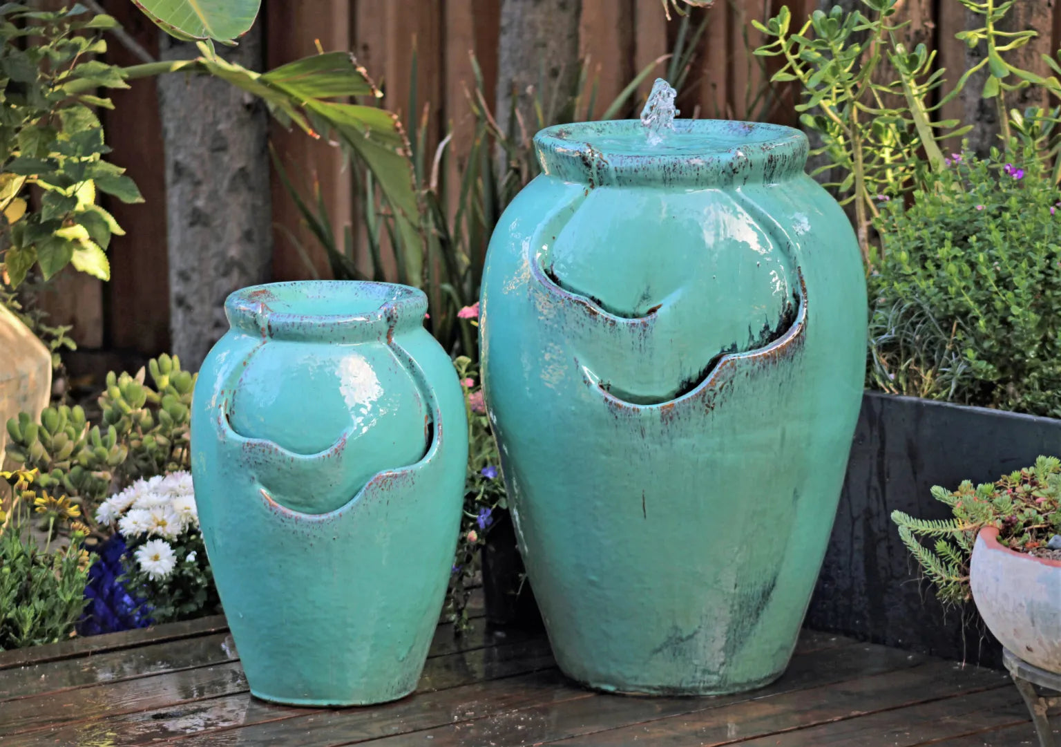 Tea Garden Fountain (Turquoise) By Plantatorem