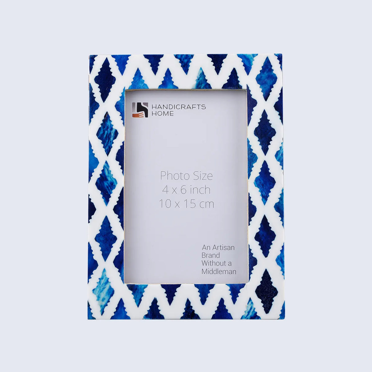 photo frame indigo pattern white blue 4x6 inch