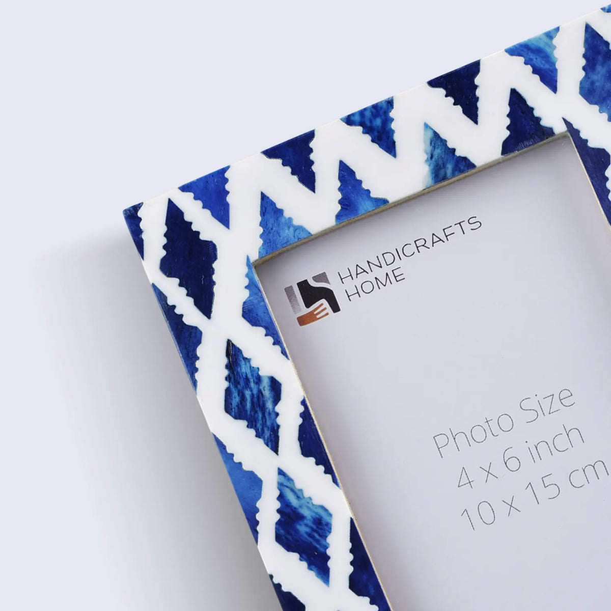 photo frame indigo pattern white blue 4x6 inch