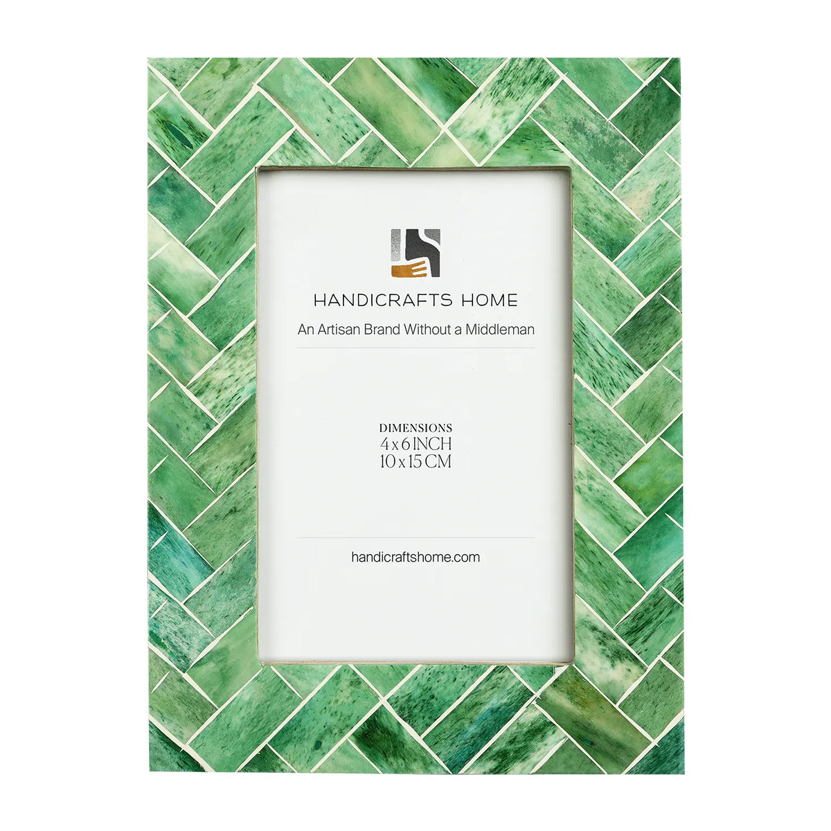 Green Bone Inlay Picture Frame | Leaf Collection | 4x6