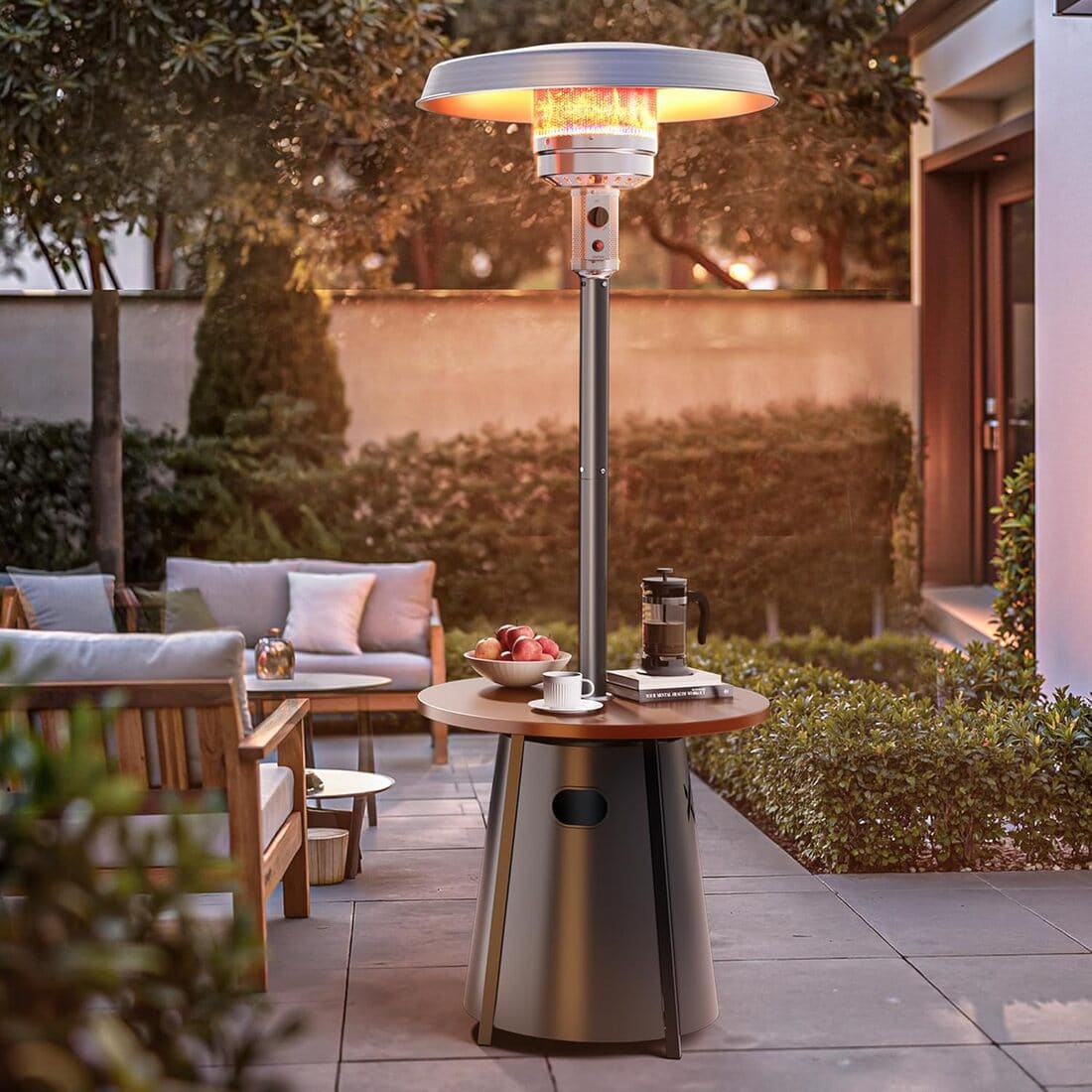 Pyra Propane Patio Heater 50,000 BTU, Round Table, CSA Certified