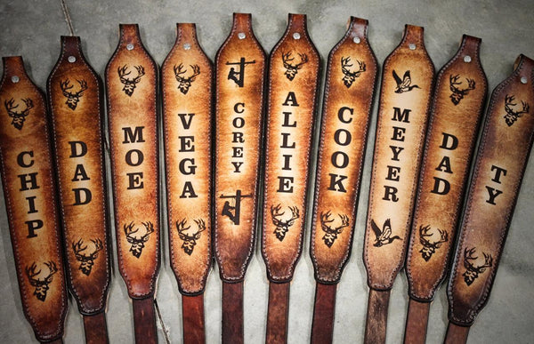Custom Handmade Tooled Rifle Sling - Personalized