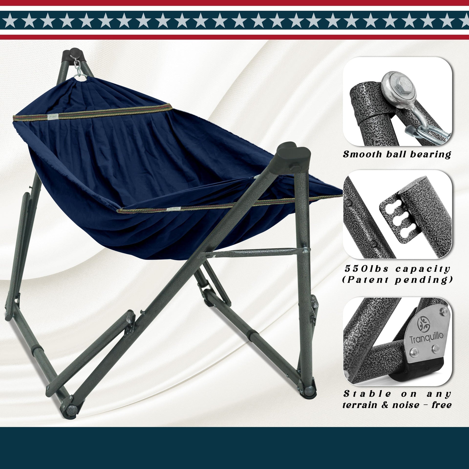 Tranquillo Uniki Canvas Hammock with Stand