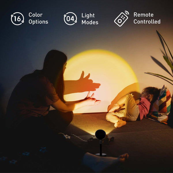 Pursonic Sunset Projector Table Lamp with Essential Oil Aroma Diffuser & 6-Pack of 100% Pure Aromatherapy Oils
