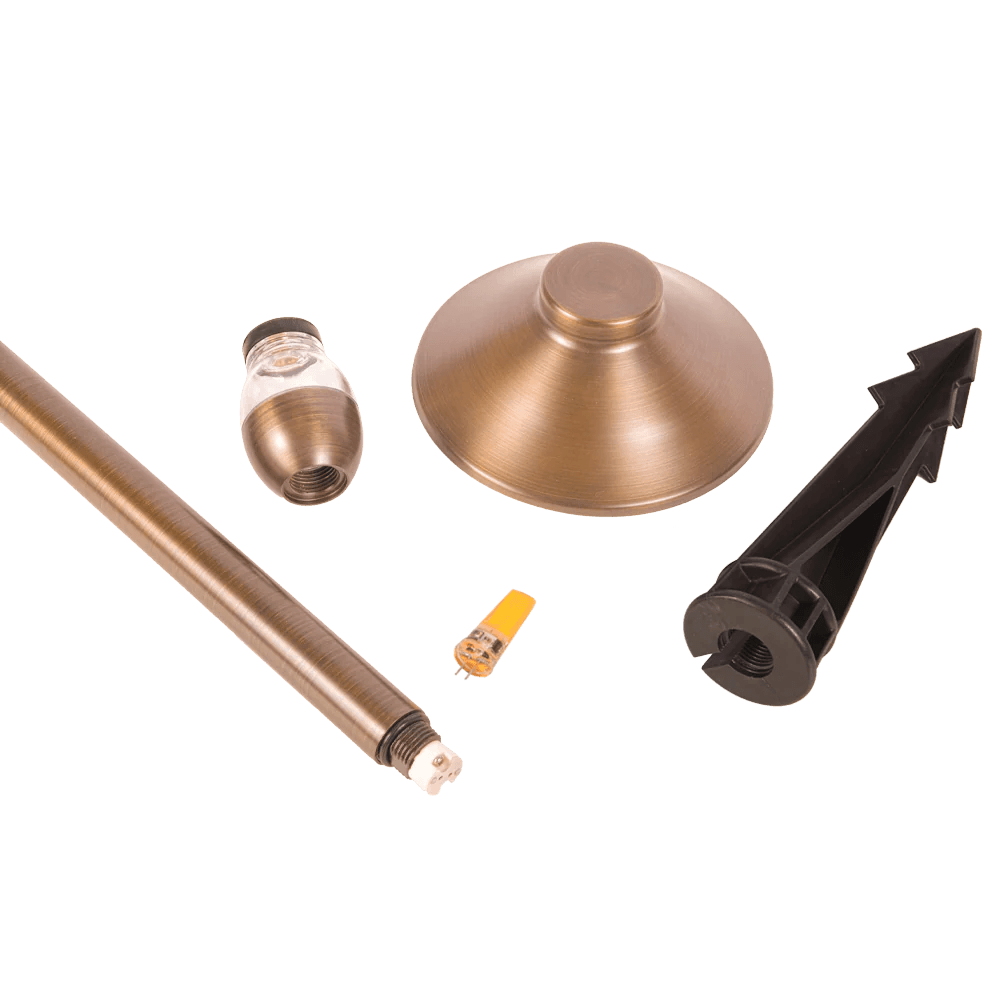 PLB02 Clear Lens Outdoor Garden Pathway Light | 12V Low Voltage Brass Path Light
