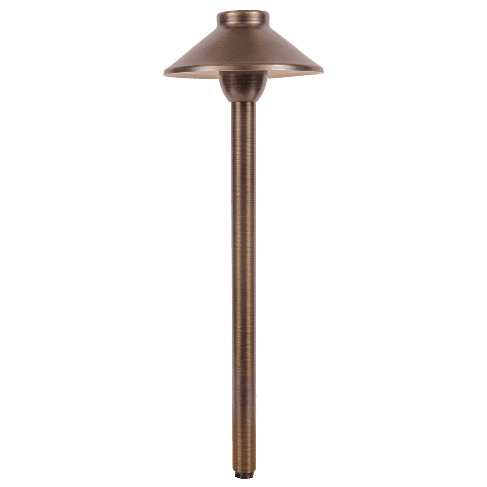 PLB02 Clear Lens Outdoor Garden Pathway Light | 12V Low Voltage Brass Path Light