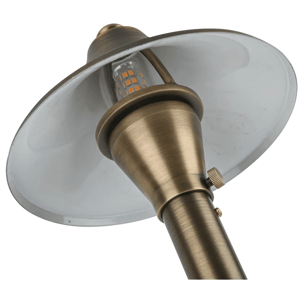 PLB09 Brass LED Cone Lamp Ready 12V Low Voltage Pathway Outdoor Landscape Lighting Fixture G4 Socket