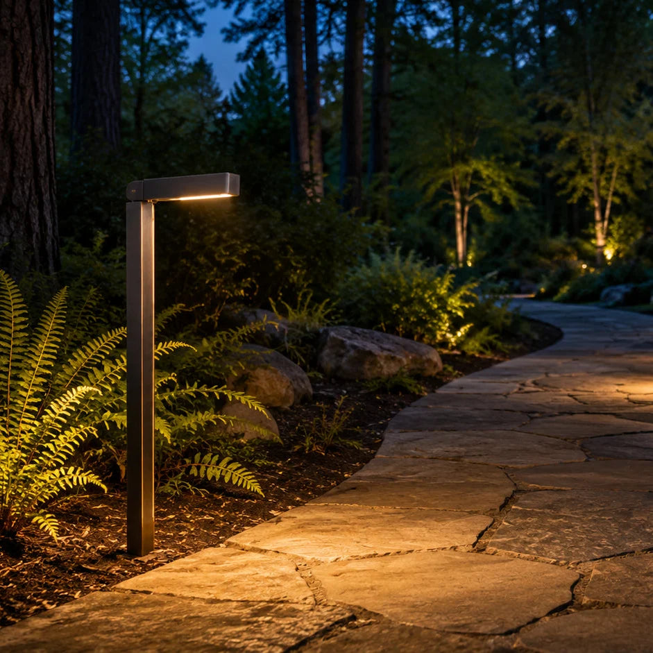 PLB14 Adjustable Integrated 3W 3000K Warm White LED Brass L-Shaped 12V Low Voltage Pathway Light