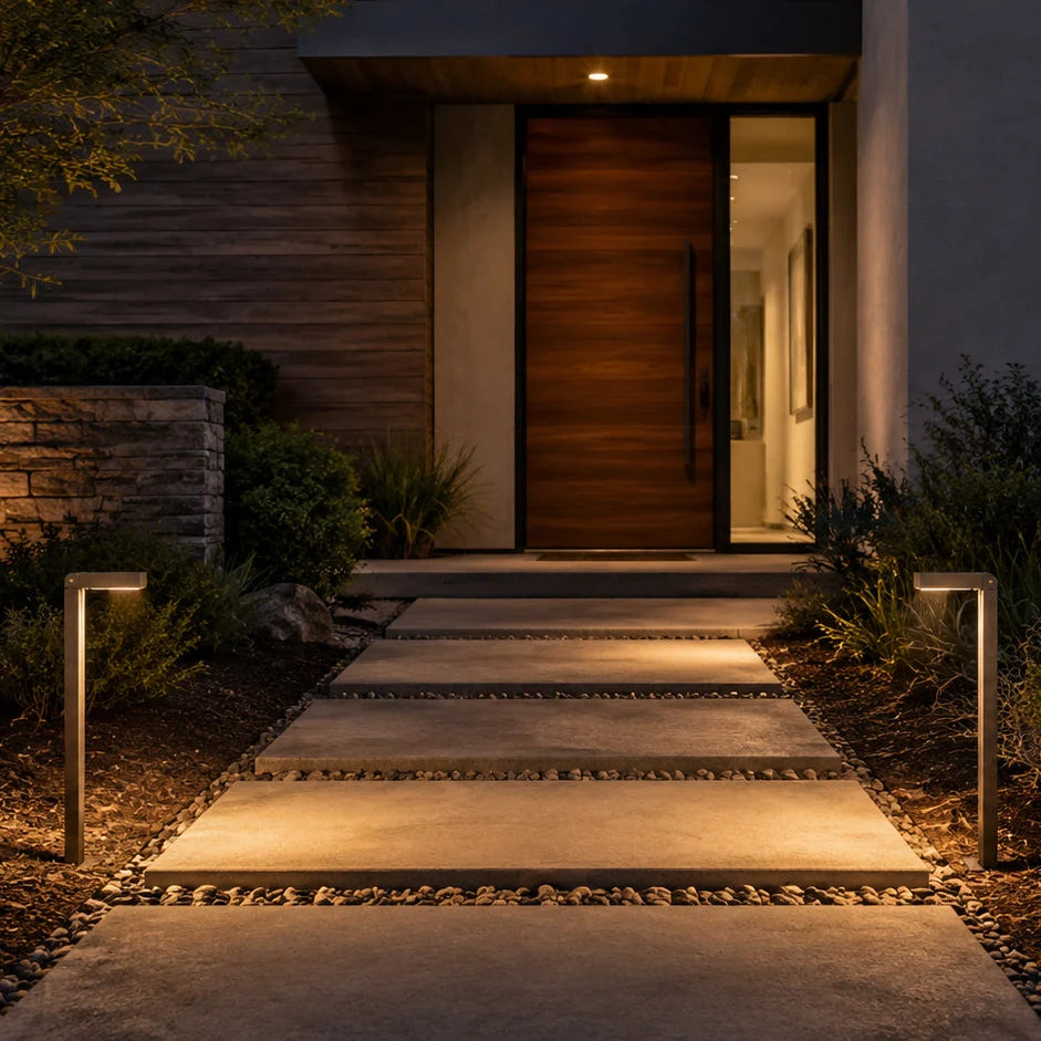 PLB14 Adjustable Integrated 3W 3000K Warm White LED Brass L-Shaped 12V Low Voltage Pathway Light