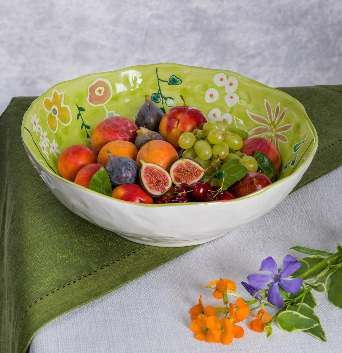 Primavera Handpainted Stoneware All-Pourpose Bowl