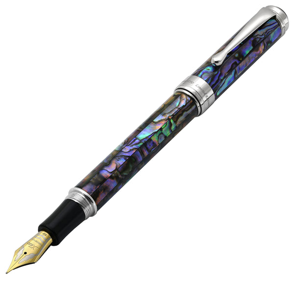 Xezo Maestro® Paua Abalone Sea Shell Fountain Pen (Extra Fine Nib)