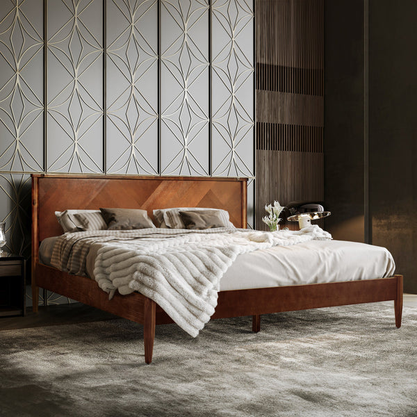 Rorns Panthera Platform Bed Frame With Headboard