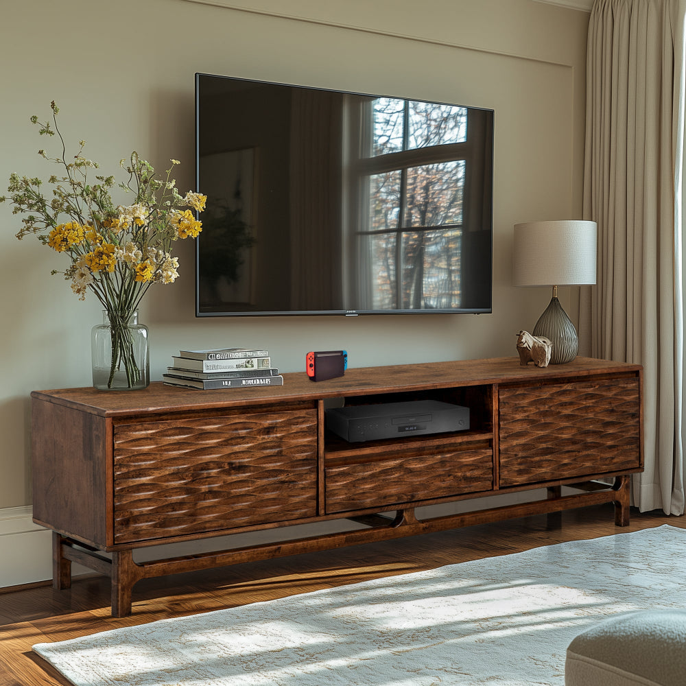 Acacia Elara TV Stand with Storage and Cable Management for TVs up to 80