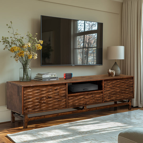 Acacia Elara TV Stand with Storage and Cable Management for TVs up to 80