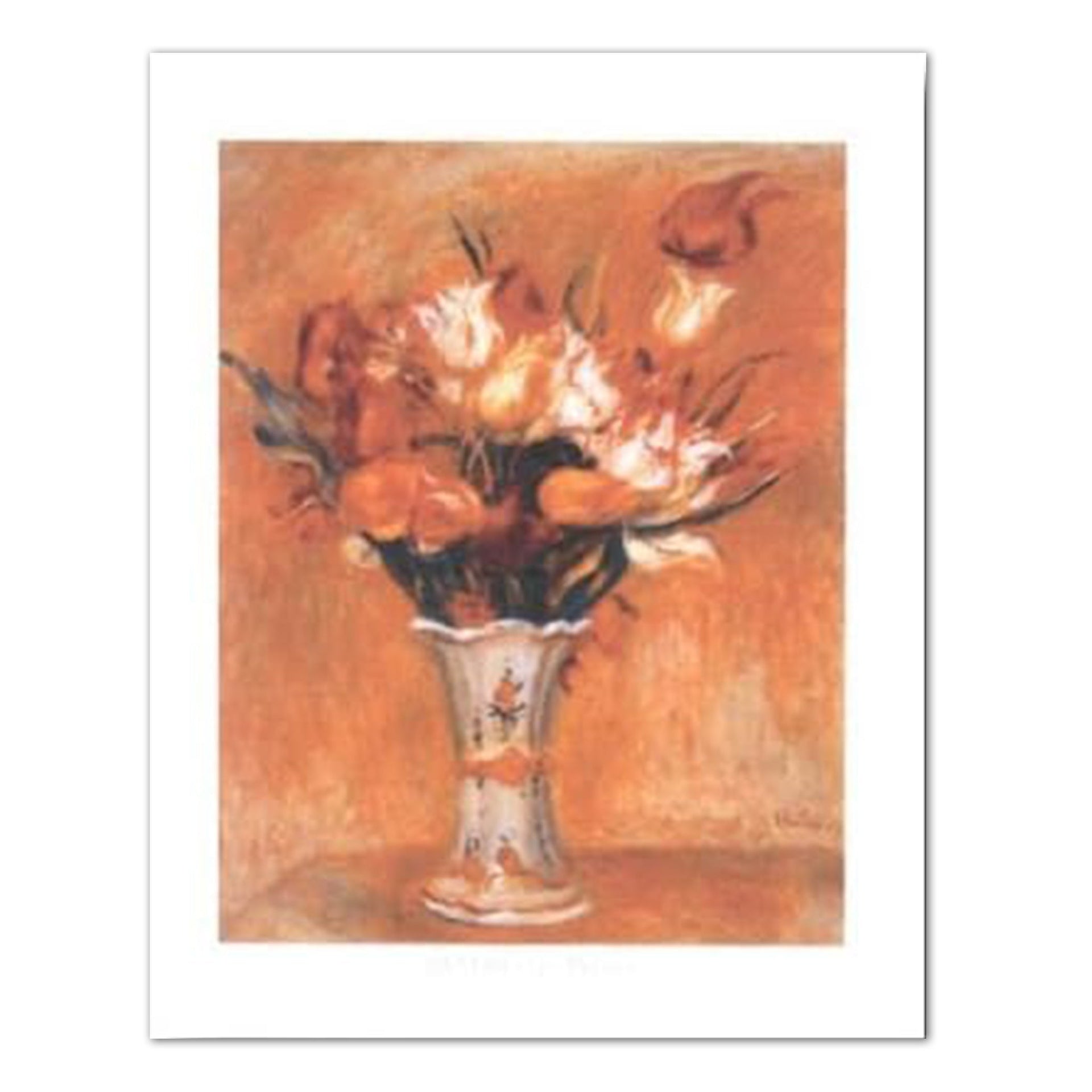 Tulip Flower Vase Art – Contemporary 16x20 Art Print | Modern Floral Decor