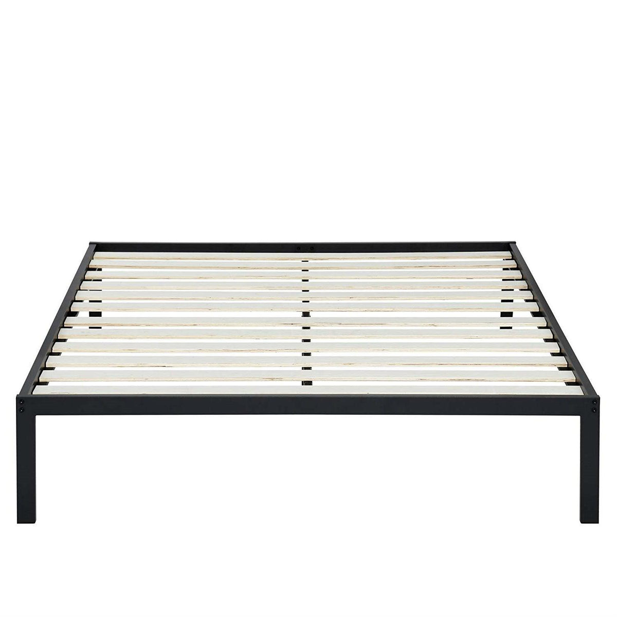 Queen size Steel Metal Platform Bed Frame with Wood Slats