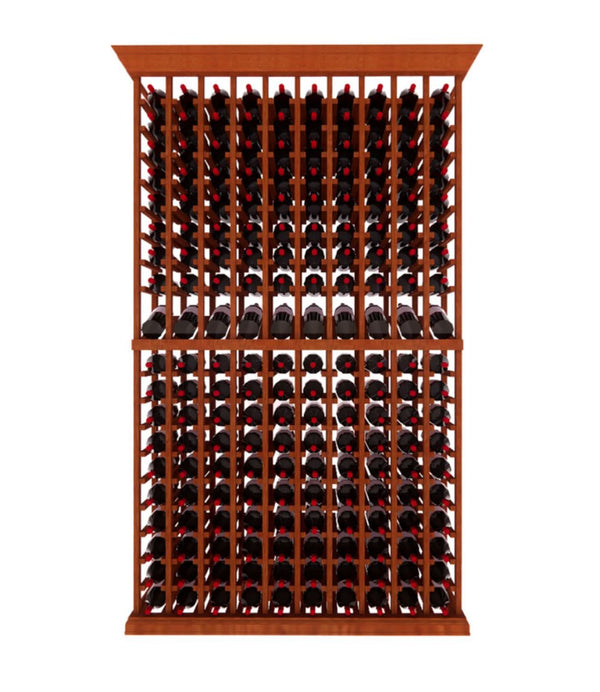 Multi Column Wine Racking System Customizable Bottle Storage with Presentation Row Display Holds 190 Bottles
