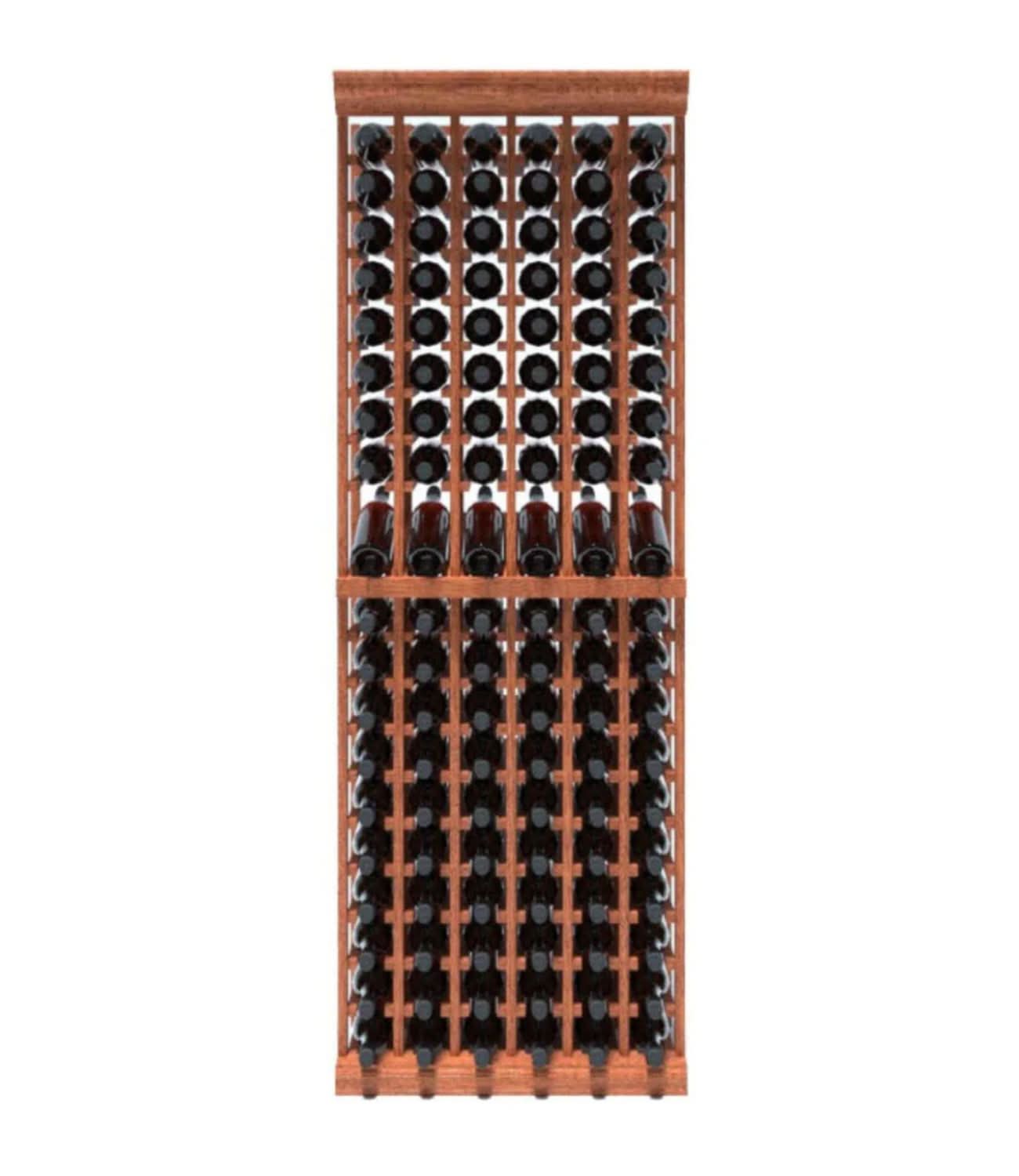 Multi Column Wine Racking System Customizable Bottle Storage with Presentation Row Display Holds 114 Bottles