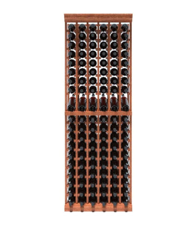 Multi Column Wine Racking System Customizable Bottle Storage with Presentation Row Display Holds 114 Bottles