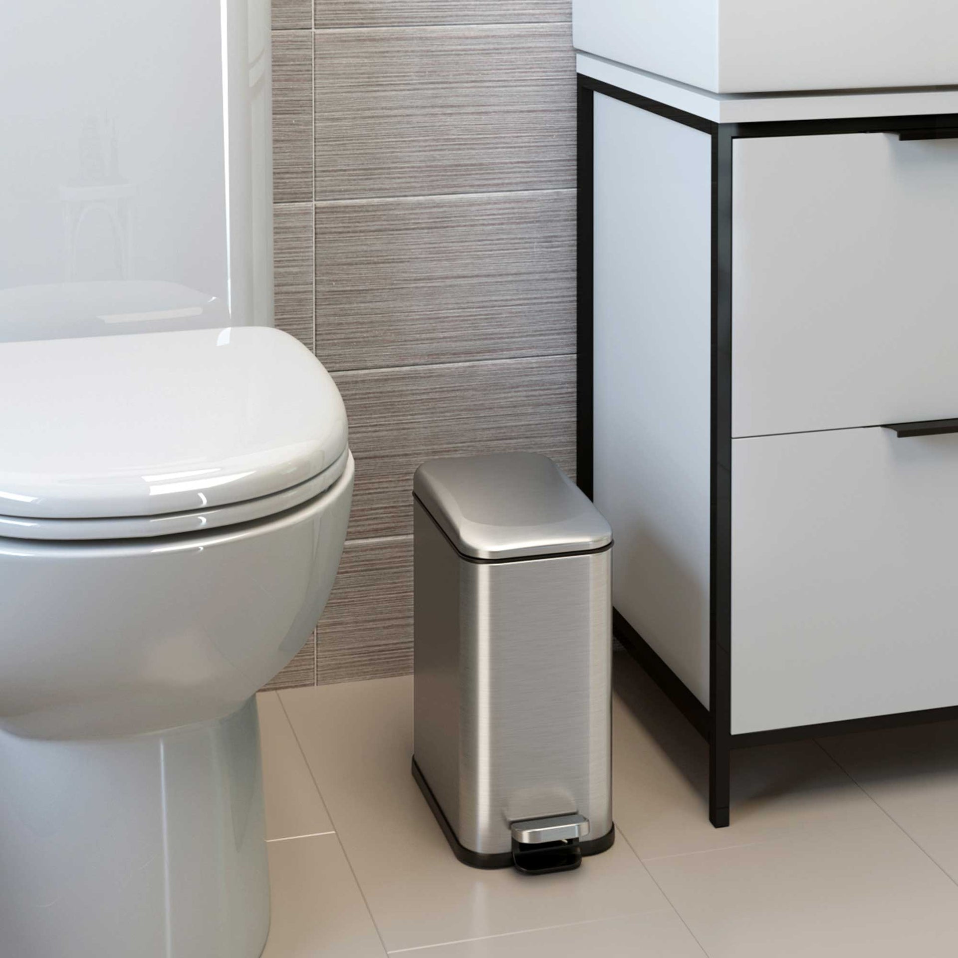 1.3 Gallon / 4.9 Liter SoftStep Slim Step Pedal Trash Can