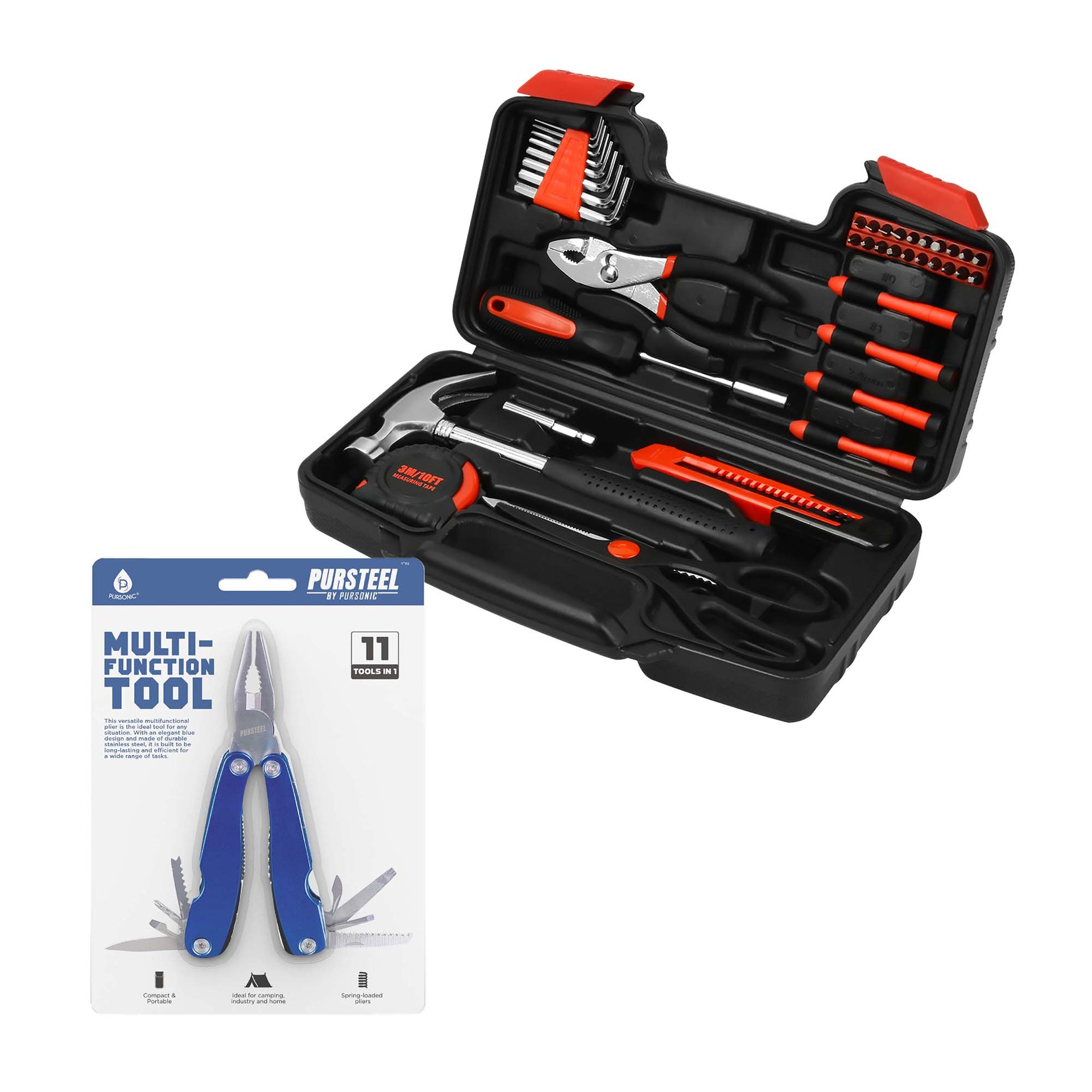 🔧 Pursonic 11-in-1 Multifunction Tool & Handy Solutions 39-Piece Household Tool Kit Bundle – The Ultimate DIY & Home Repair Set! 🏠✨ - Gifts for You 'n Me