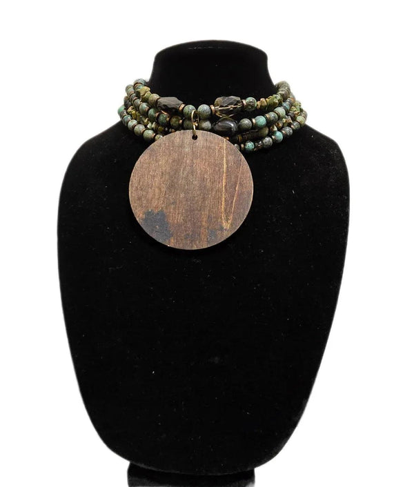 African Turquoise and Smoky Quartz Choker - Gifts for You 'n Me