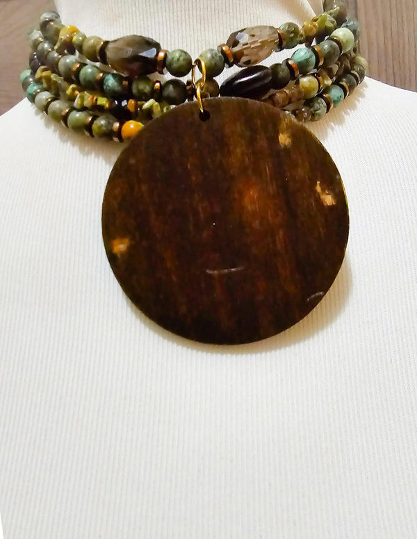 African Turquoise and Smoky Quartz Choker - Gifts for You 'n Me