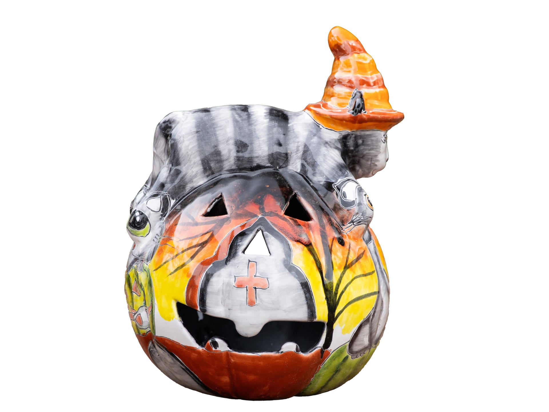 Talavera Cat on Pumpkin 16