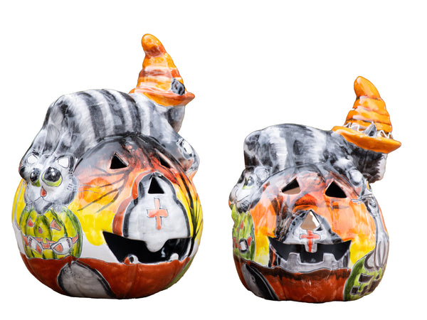 Talavera Cat on Pumpkin 16