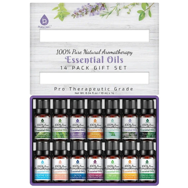14 Pack of 100% Pure Essential Aromatherapy Oils - Gifts for You 'n Me