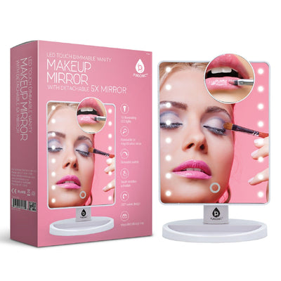 Pursonic Facial Trimmer & Eyebrow Kit, Heated Eyelash Curler & Dimmable LED Vanity Mirror