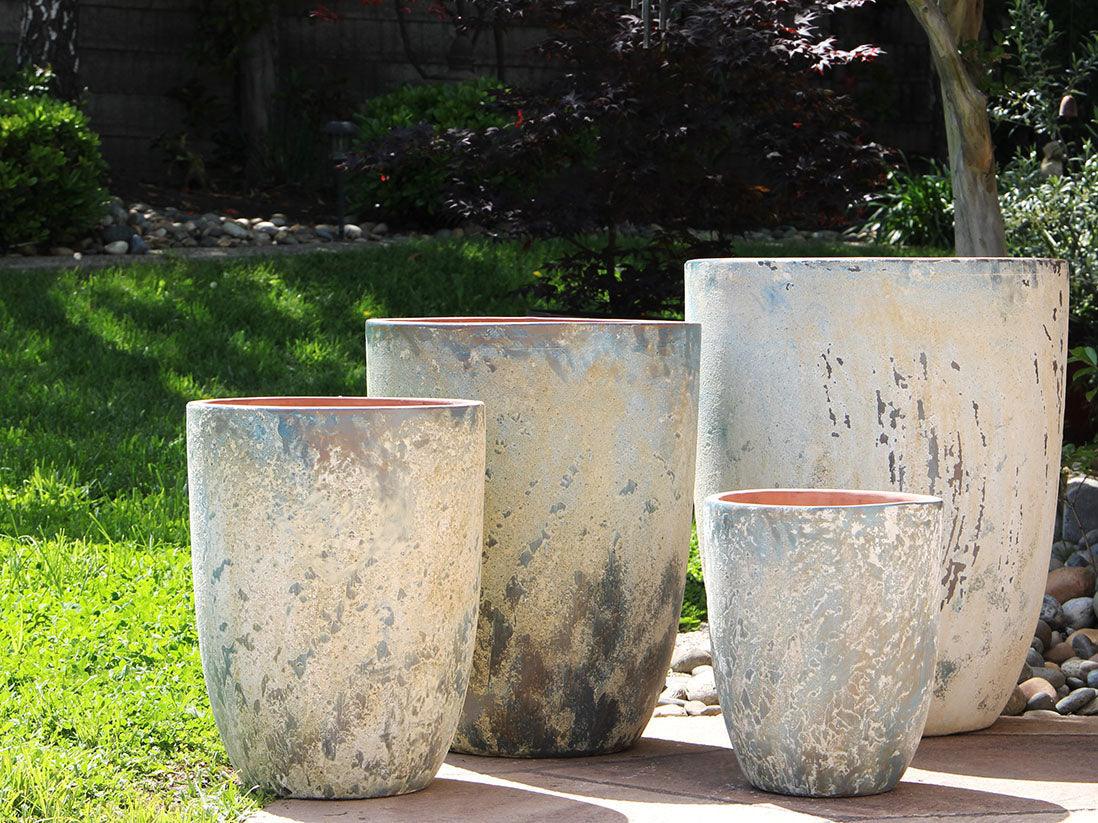 Tall Milano Cone Planters - (Aegean) By Plantatorem