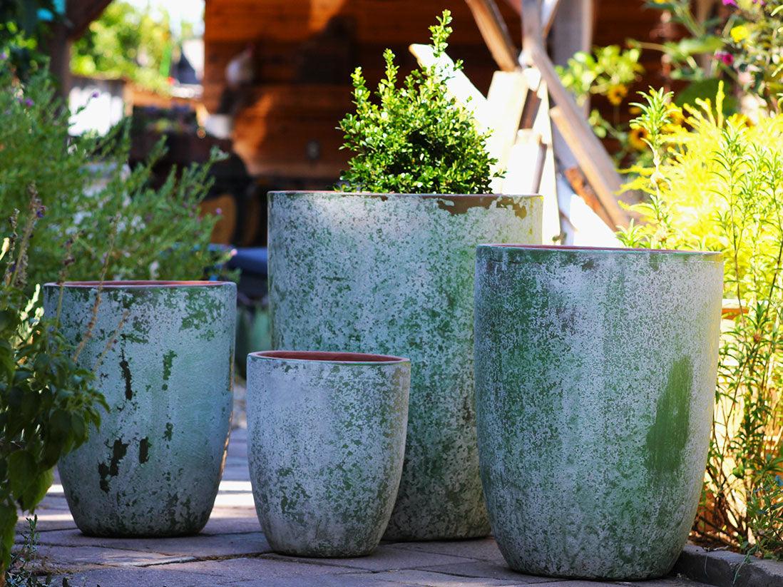Tall Milano Cone Planters - (Aegean) By Plantatorem