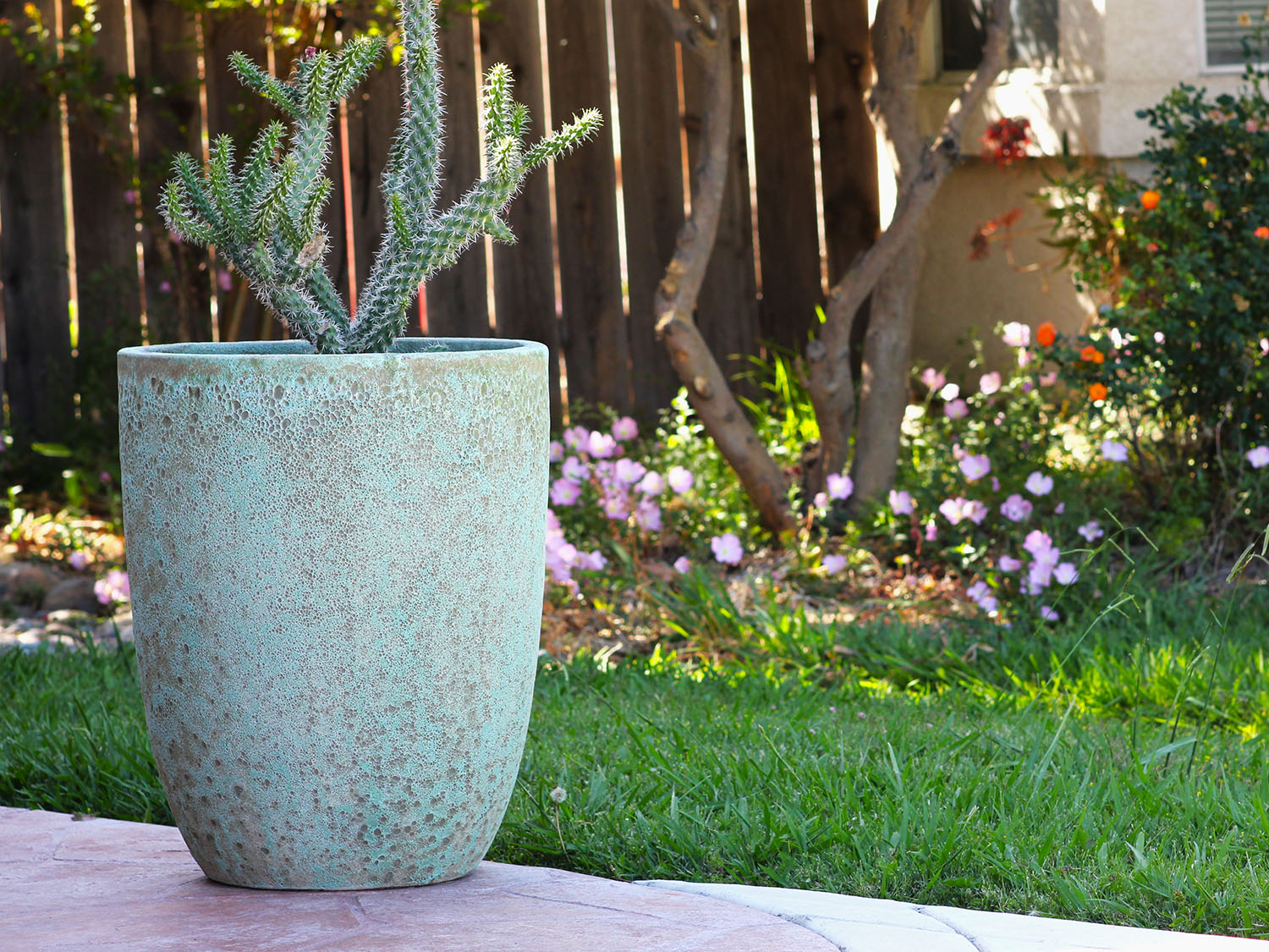 Tall Milano Cone Planter - (Coral) By Plantatorem