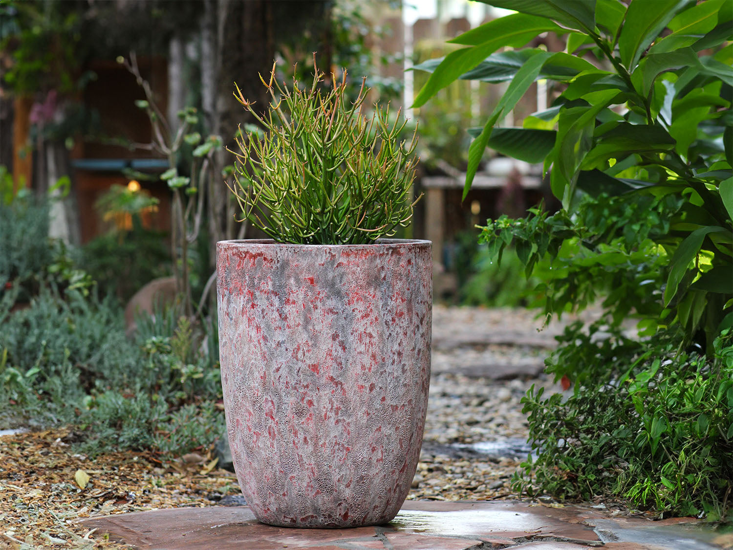 Tall Milano Cone Planter - (Coral) By Plantatorem