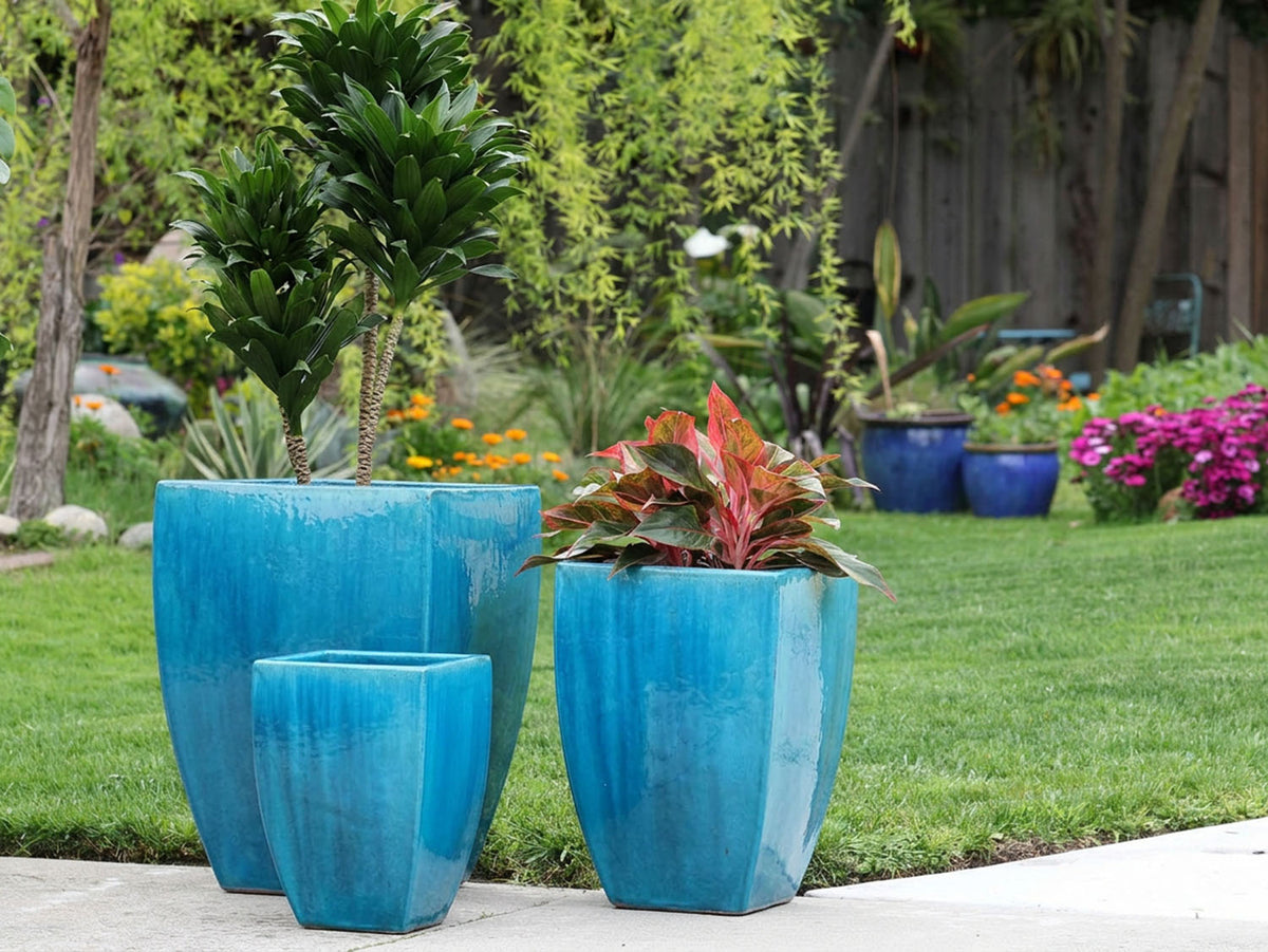 Tall Milano Square Planter By Plantatorem